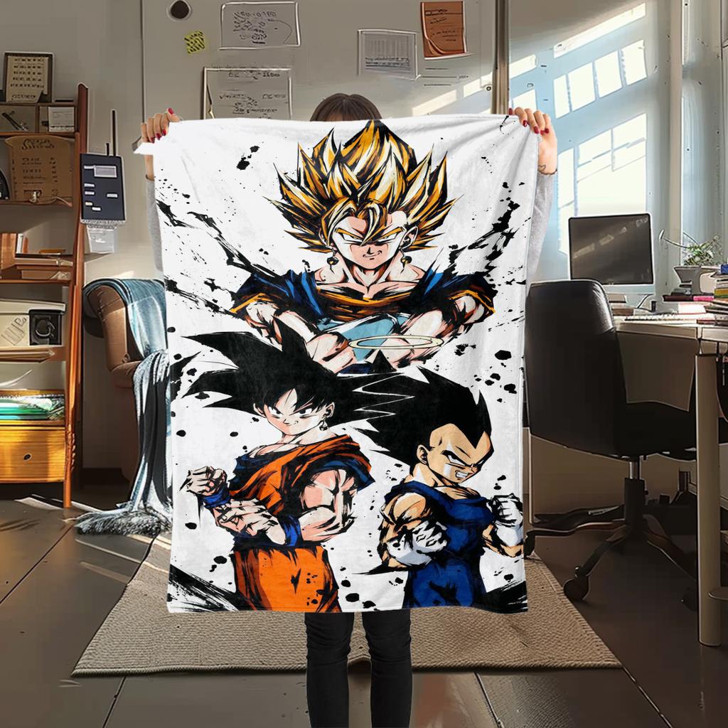 1PC DRAGON BALL Print Flannel Blanket, High Quality All Seasons, Home Decor, Warmth and Comfort, Perfect for Christmas Gifts