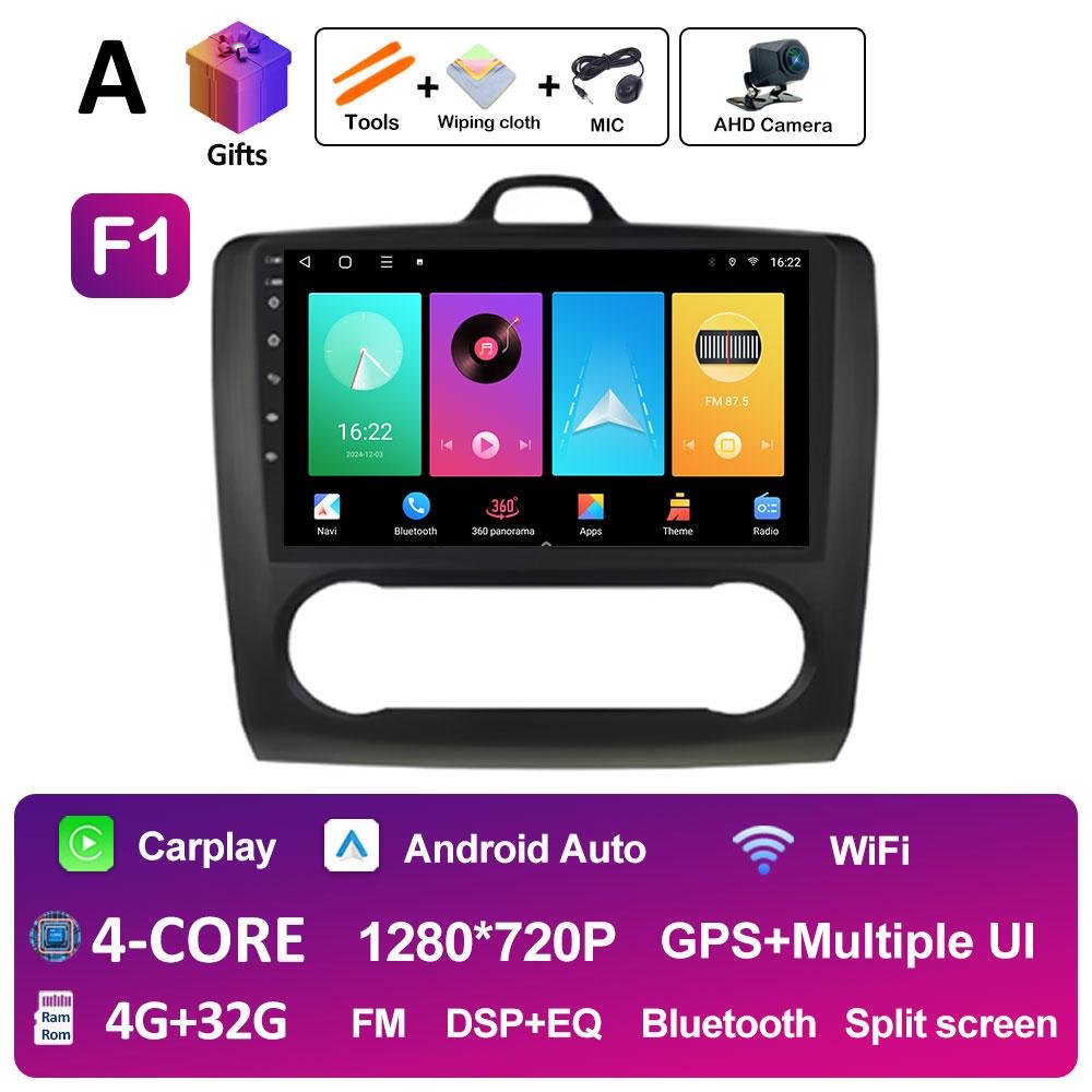 Android Auto Wireless Carplay For Ford Focus 2 3 Mk2 Mk3 2004 2005 2006 2007 2008 - 2011 Car Video Player 2.5D Touch Screen WIFI