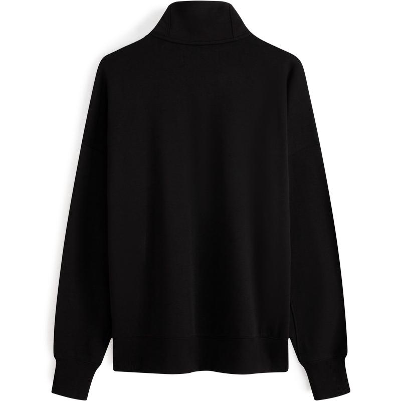 Calvin Klein Embossed Letter Zip Half Placket Knit Sweatshirt Men sweatshirt Space-Black J324149-BEH