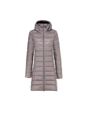 Winter Autumn Women Plus Size Lightweight Down Jacket Detachable Hood Warm Mid Length Coat