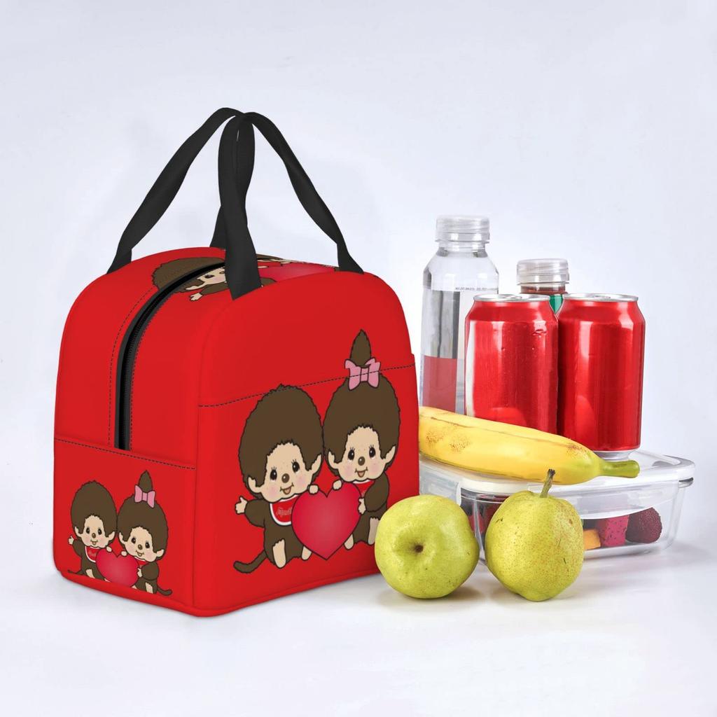 Monchhichi Cooled Lunch Lunch Thermal Cooler Lunch Soft Cooler Bag Bag, Black, Box, Insulation, Bag, Zippered, Compact, Bag, Bag, Tote/Eco