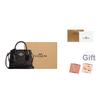 Coach Andrea 16 Zipper Closure Logo Coated Canvas Mini Shoulder Crossbody Handbag Women Handbag Walnut Black CW304-IMXAQ