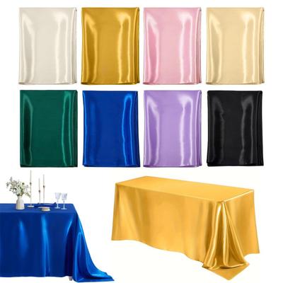 Tablecloth Nordic Style Smooth Satin Fabric Dustproof Protective Cover Wedding Party Dining Table