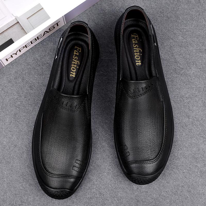 Fashion Italian Casual Shoes Men Brand Slip On Formal Luxury Shoes Men Loafers Moccasins Genuine Leather Black Driving Shoes Business