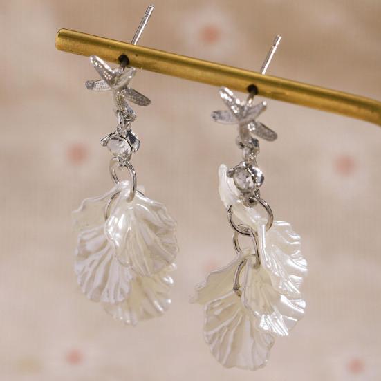 1 Paio Orecchini Pendenti da Donna Stile Francese Decorazione Stella Marina Conchiglia Petalo Charms Orecchini a Bottone Orecchini per Vacanze Estive Gioielli Regalo