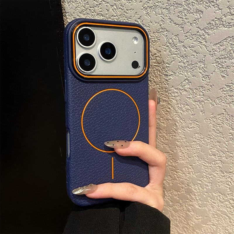 Luxury Magnetic Matte Lychee Grain Phone Case For iPhone 11 12 13 14 15 16 17 Pro Max Air Plus Magsafe Bumper Back Cases Cover