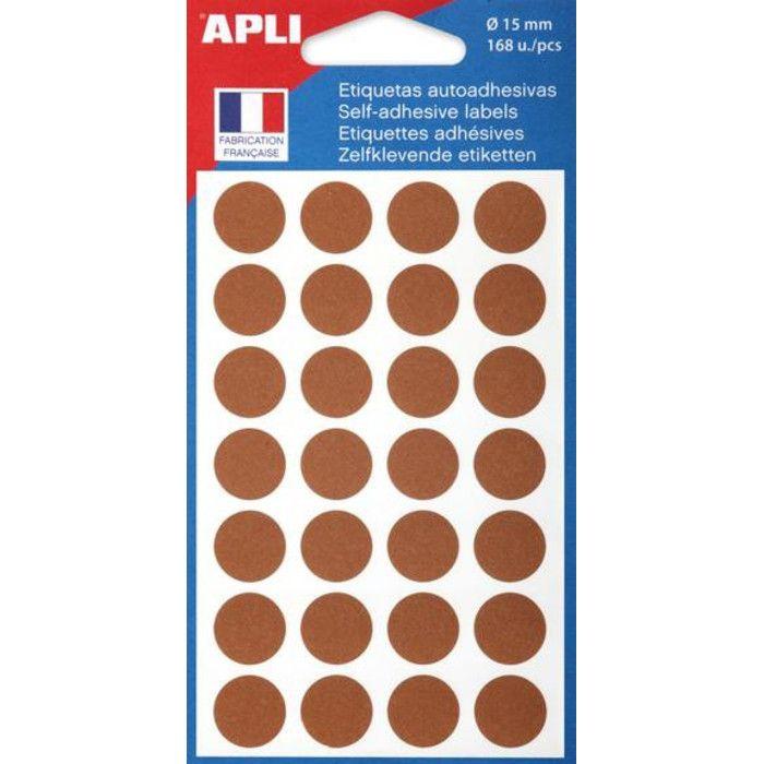 Gommettes Marron 15 mm 168 pastilles