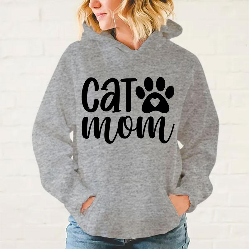 New Fashion Cat Mom Printed Hoodie Women Men Autumn Winter Warm Sweatshirt Hip Hop Harajuku Streetwear Long Sleeve Pullover