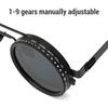 Adjustable Tint Sunglasses 9 Gears ND2-400 Round Polarized Sunglasses for Outdoor Adventures