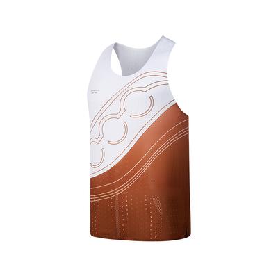 Lauf Training Serie Bequemes Rundhals Ärmelloses Tanktop Herren Oberteile Lebkuchen-Orange-Farbverlauf-Print SA2259TK03T-PR217