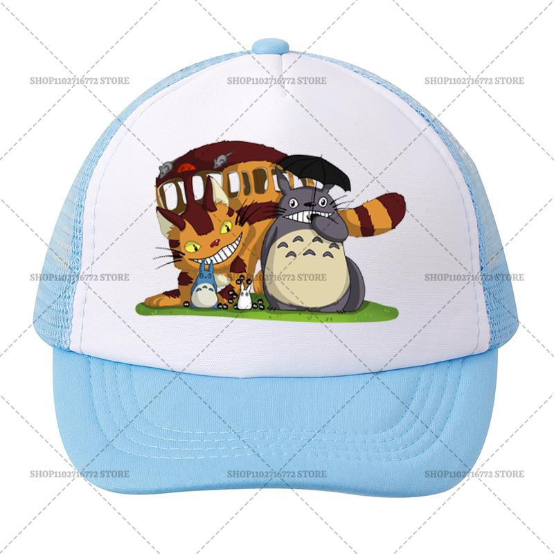 Totoro Baseball Cap Women Cute Cartoon Miyazaki Anime Print Peaked Caps Hip Hop Outdoor Trucker Mesh Hats Summer SunHat Gift
