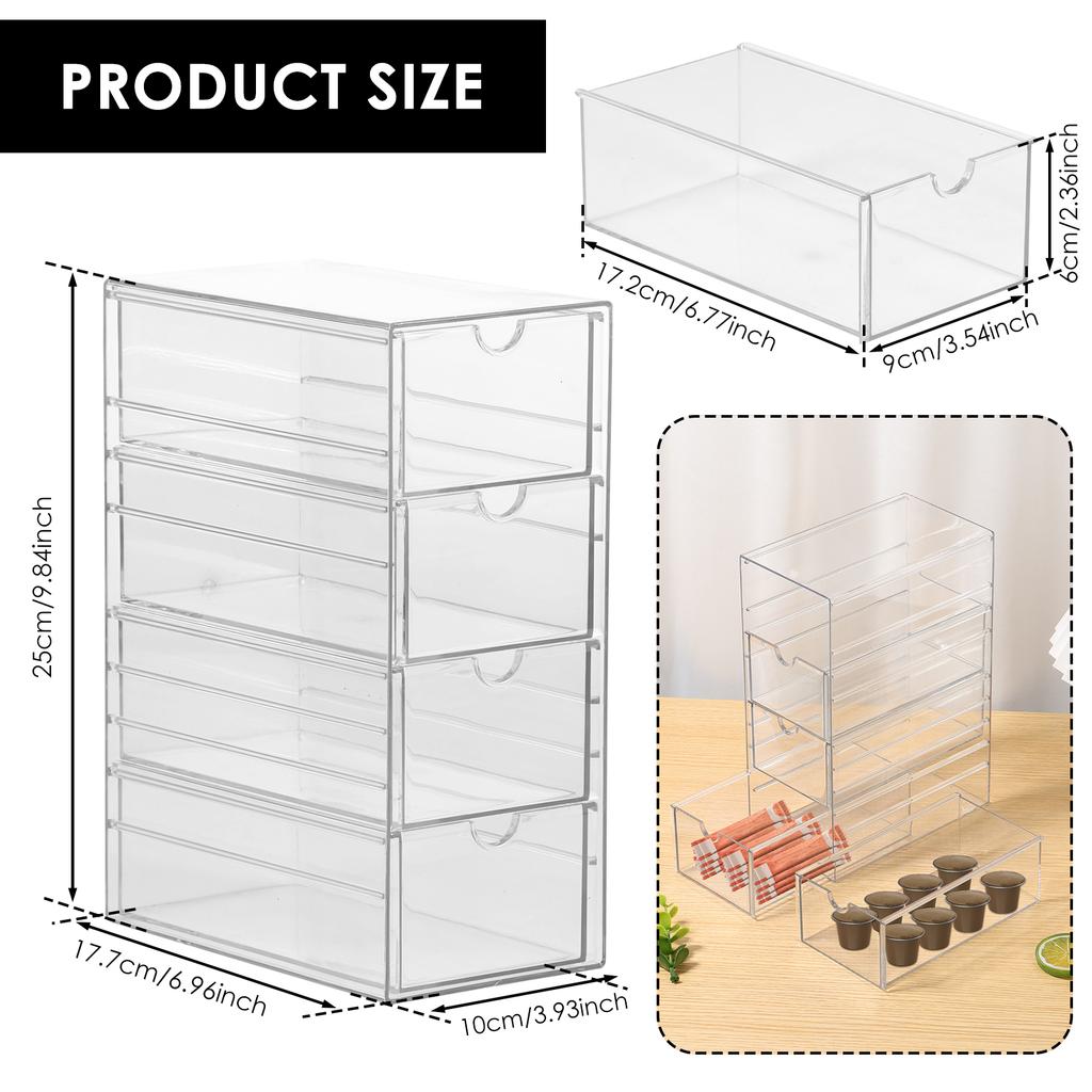 Coffee Capsule Storage Box Tea Set Storage and Organizing Box Display Rack Space Saving Desk Storage Rack for Home Decoration