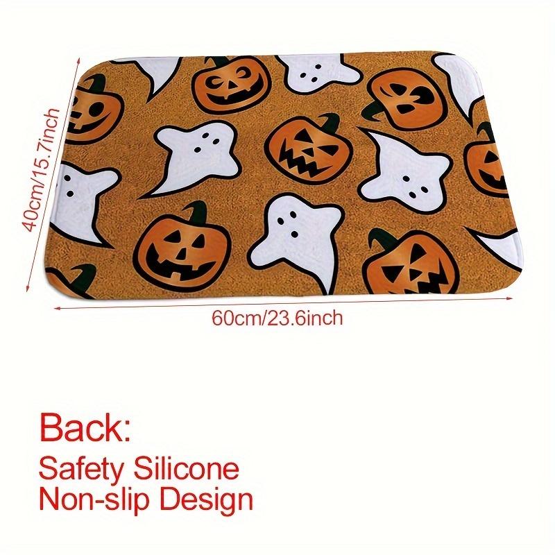 

Halloween Welcome Mat Super Soft, Anti Slip, Absorbent, Cute Ghost Design Suitable for Bathrooms and Living Rooms оранжевый
