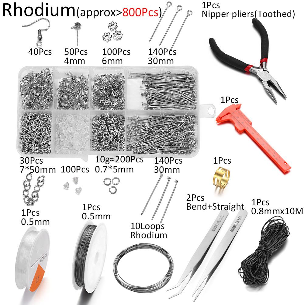 800pcs Jewelry Repair Tool with Accessories Jewelry Pliers Jewelry Findings and Beading Wires for DIY Earrings Jewelry Making