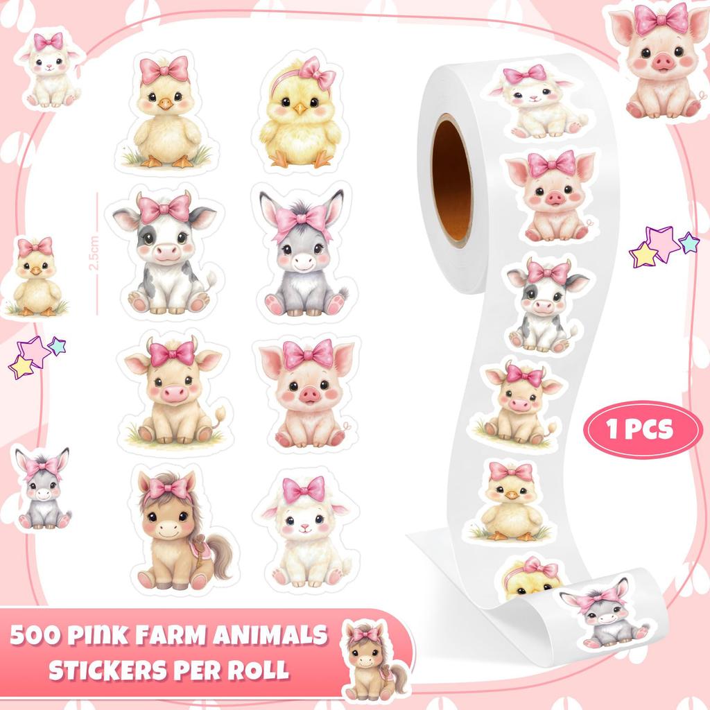 100-500pcs Cartoon Animals Stickers Thank You Birthday Wedding Party Gift Wrapping Label Scrapbook Stationery Stickers