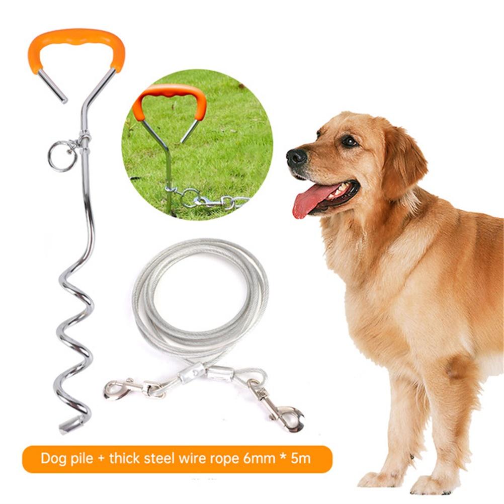 Puppy Dog Pile Out Stake Pet Leash Fixed Stake for Outdoors Yard Camping