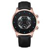 GENEVA Three Eyes Men's Watch Men's Watch Belt Business Fashion Calendar Quartz Watch Men's