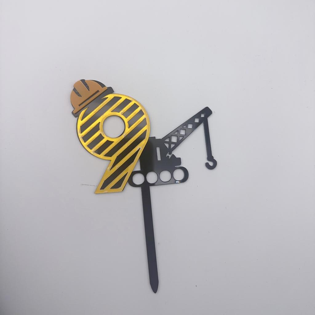 1pc Acrylic  Number 1-9 Year old  Boy's Birthday Cake Topper  For Children's Birthday Party Cake Decoration