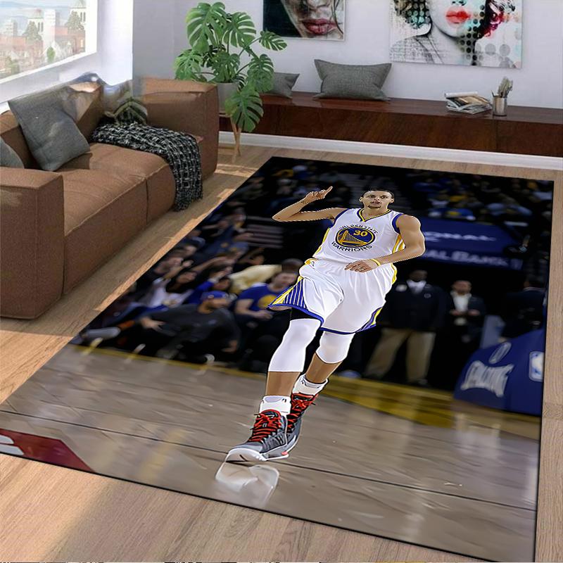 Stephen Curry Golden State Warriors 30 On Court Finger Up NBA Photo Art artistic printed carpet accent for bedroom hallway floor