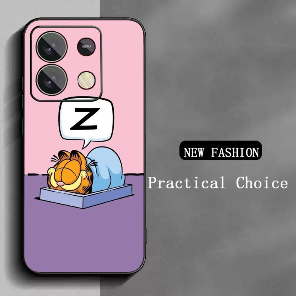 

Gar-fis cute cartoon cat cool design Phone Case For Redmi Note 14 13 12 11 Pro Plus S 5G 14C A3 Soft Black Phone Cover Redmi Note 13 Pro 5G