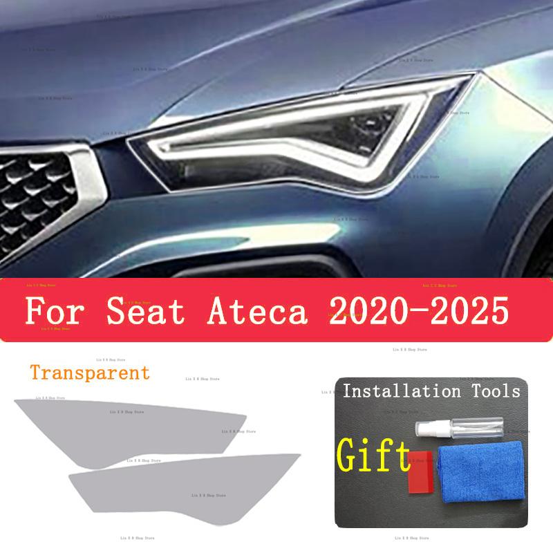 

For Seat Ateca -2025 Car Exterior Headlight Anti-scratch Front Lamp Tint TPU Protective Film Cover Repair Accessories прозрачный