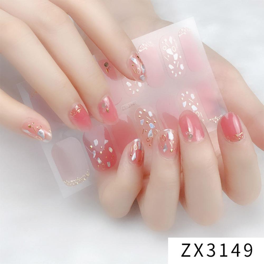 

ZX трехмерная водонепроницаемая не требующая запекания гель-лаковая пленка для ногтей полная наклейка простой европейский и американский стиль продвинутая пленка для ногтей бумага наклейка для ногтей
