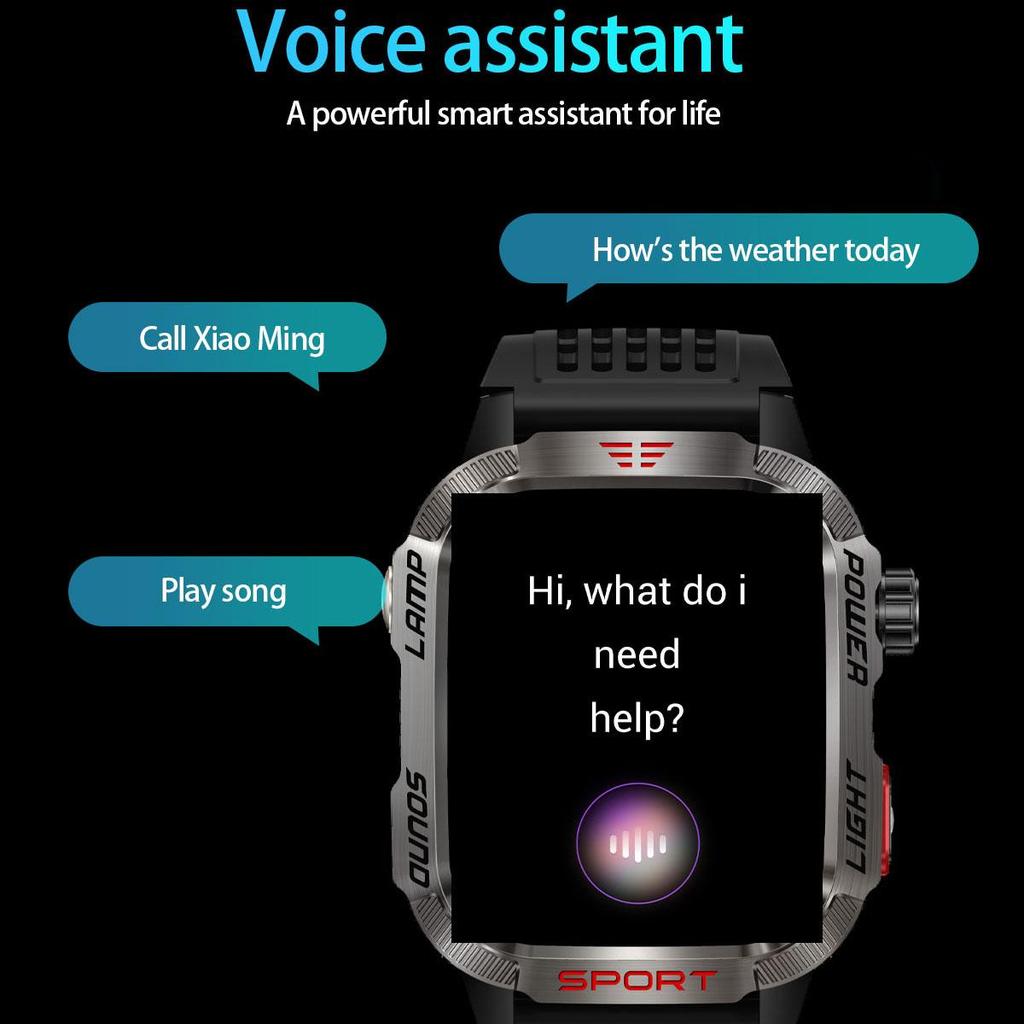 Smart Watch 2.01inch Large Screen HT29 BT Call Heart Rate Health Monitor Outdoor Sports AI Voice Assistant Smartwatch