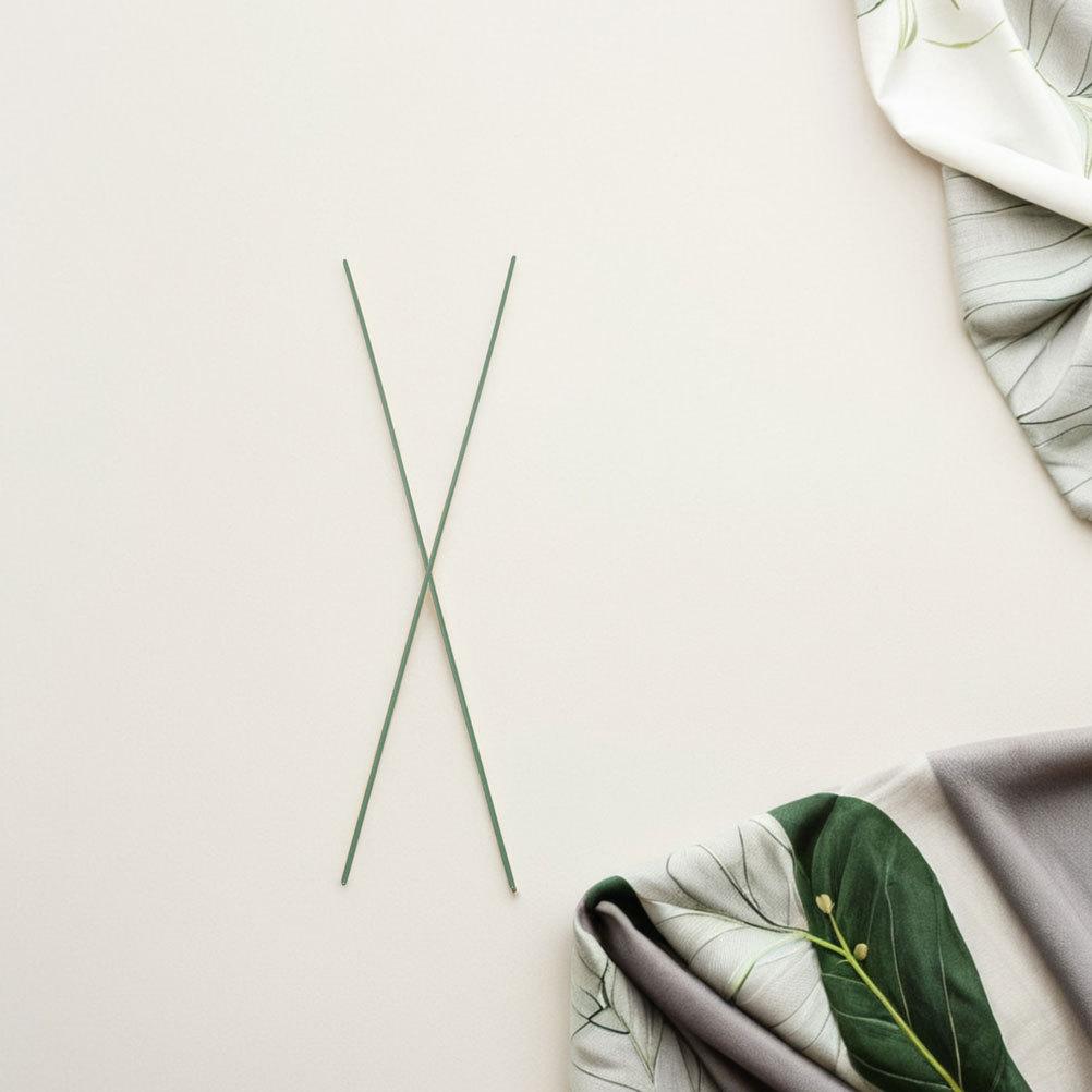 100Pcs Green Floral Iron Wire Stems 30cm Metal Craft Flower Rods DIY Artificial Flower Stems Wedding Floral Arrangement Supplies