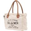 Canvas-Handtasche, Upcycled-Canvas- und Rindsleder-Einkaufstasche, strahlende Upcycled-Ledertasche