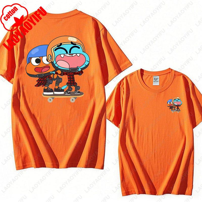 The Amazing World of Gumball Graphic T-shirt Funny Cartoon Anime Tshirt Unisex Cotton Top Cute Preppy Trendy Sweater Clothes Tee