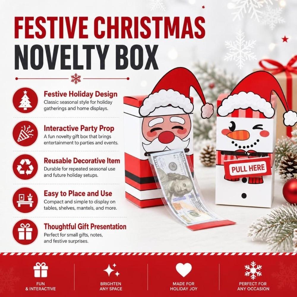 Santa Snowman Christmas Money Grabbing Box Funny Money Drawing Box  Family Gathering
