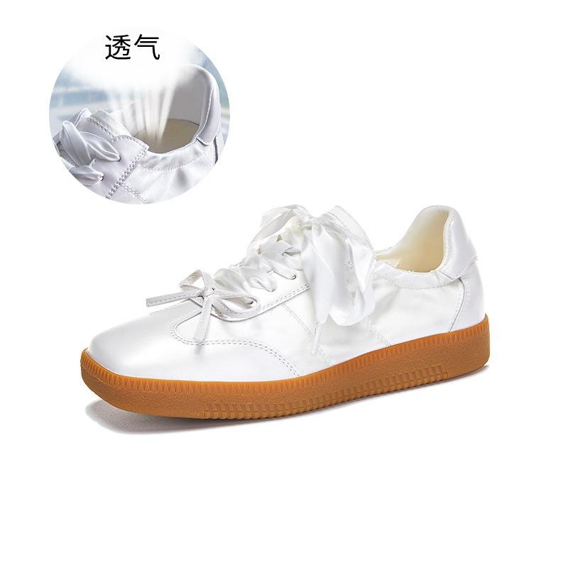 Leather women's summer new square head flat-soled sports shoes women's casual single shoes versatile