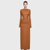 Herbst Neue Mode Temperament Langarm Elegant Falten Taille High-End Kleid