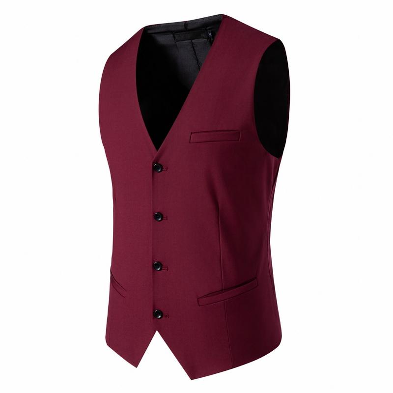 

Мужской жилет для костюма Smart Casual Без рукавов Однобортный Однотонный Деловой Свадебный Формальный Жилеты для костюма Весна Лето Осень L