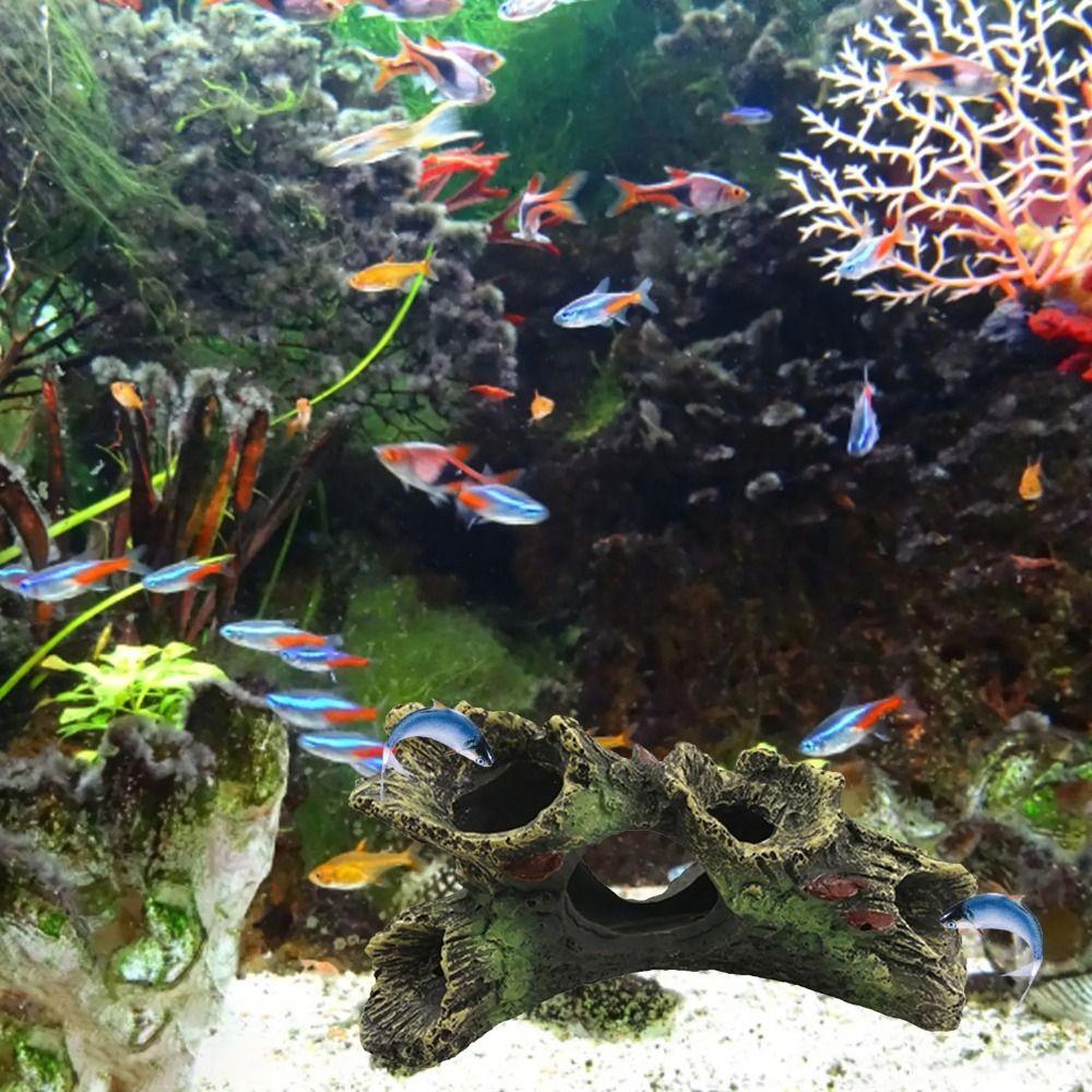 Multifunction Escape Hole Artificial Dead Wood 2024 Aquarium Hollow Tree
