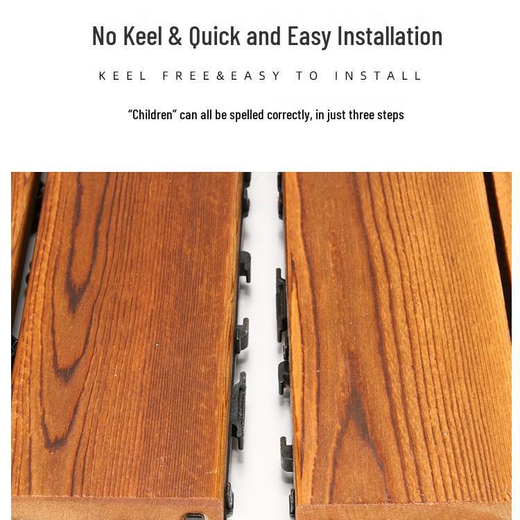 Durable Outdoor Pinus Sylvestris Splicing Wood Flooring for Gardens and Patios