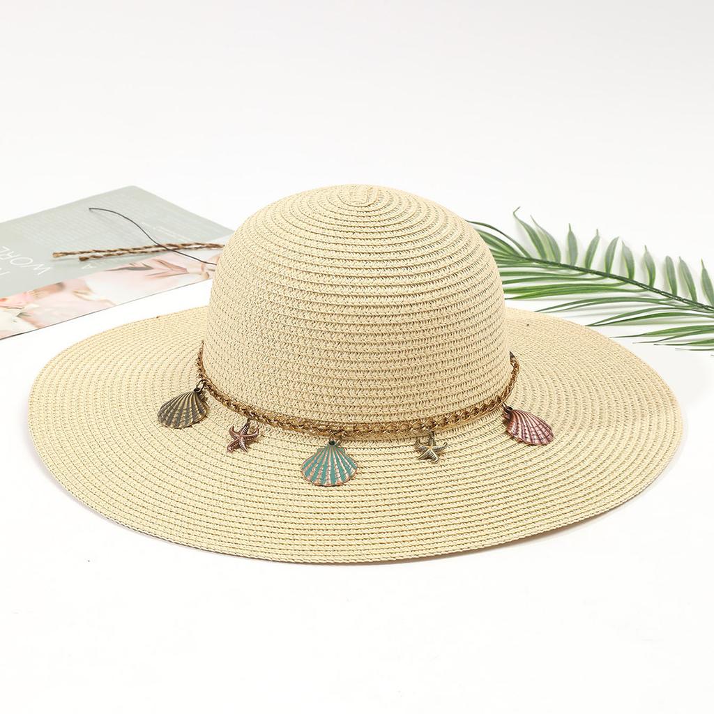Fashion Bow Big Brim Straw Hat Women's Summer Sunshade Straw Hat Vacation with Sun Hat Dome Foldable