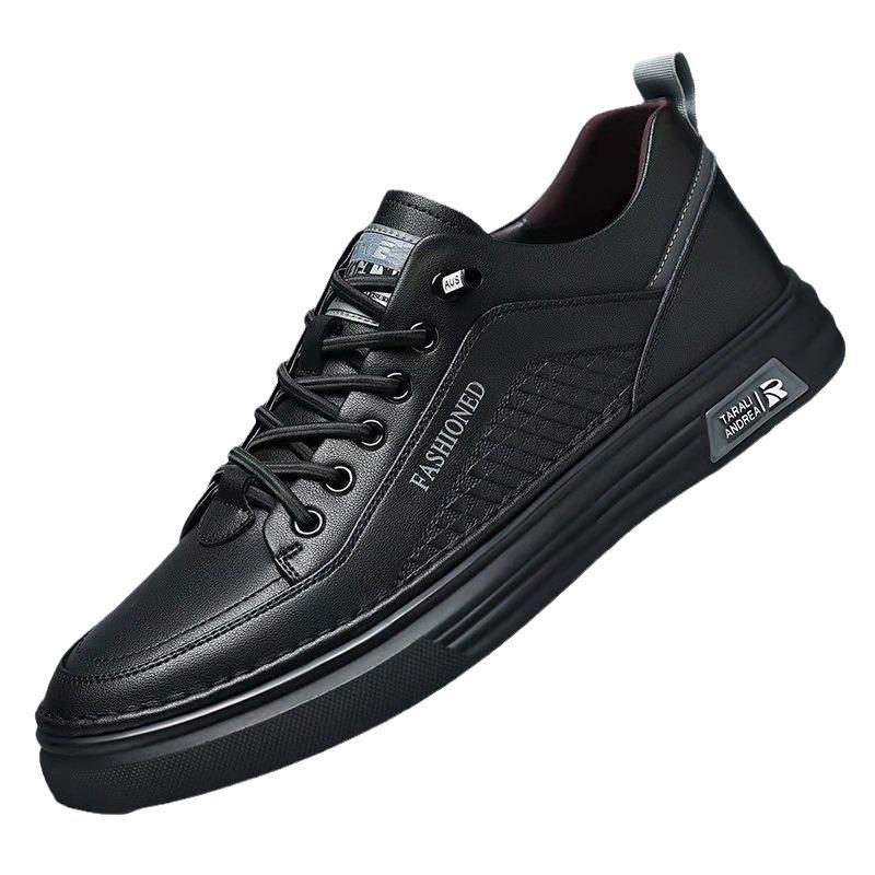 Men'S Shoes Spring Versatile Little White Shoes Men'S Casual Board Shoes Breathable One Pedal Lazy Waterproof Leather Shoes Men