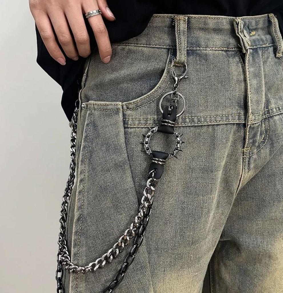 Trendy Unisex Punk Hip-Hop Jeans Waist Chain - Versatile Metal Pants Accessory