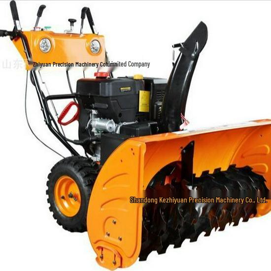 Electric Dual-Auger Snow Blower for Campus Road Cleaning