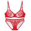 Lace Ultra Thin Bra Set Women Sexy Push Up Comfortable Breathable 3/4 Cup Underwire-Free Lingerie