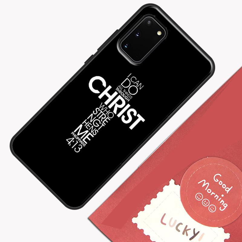 Christ Jesus Bible Verse Cross Phone Case For Samsung Galaxy S25 S24 S20 S21 S22 S23 Ultra S9 S10 Plus S23 FE Cover Shell