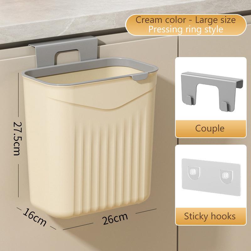 Bathroom Press Trash Can With Lid Wall Mounted Hanging Garbage Bin Waterproof Narrow Seam Rubbish Bin Toilet Wastebasket