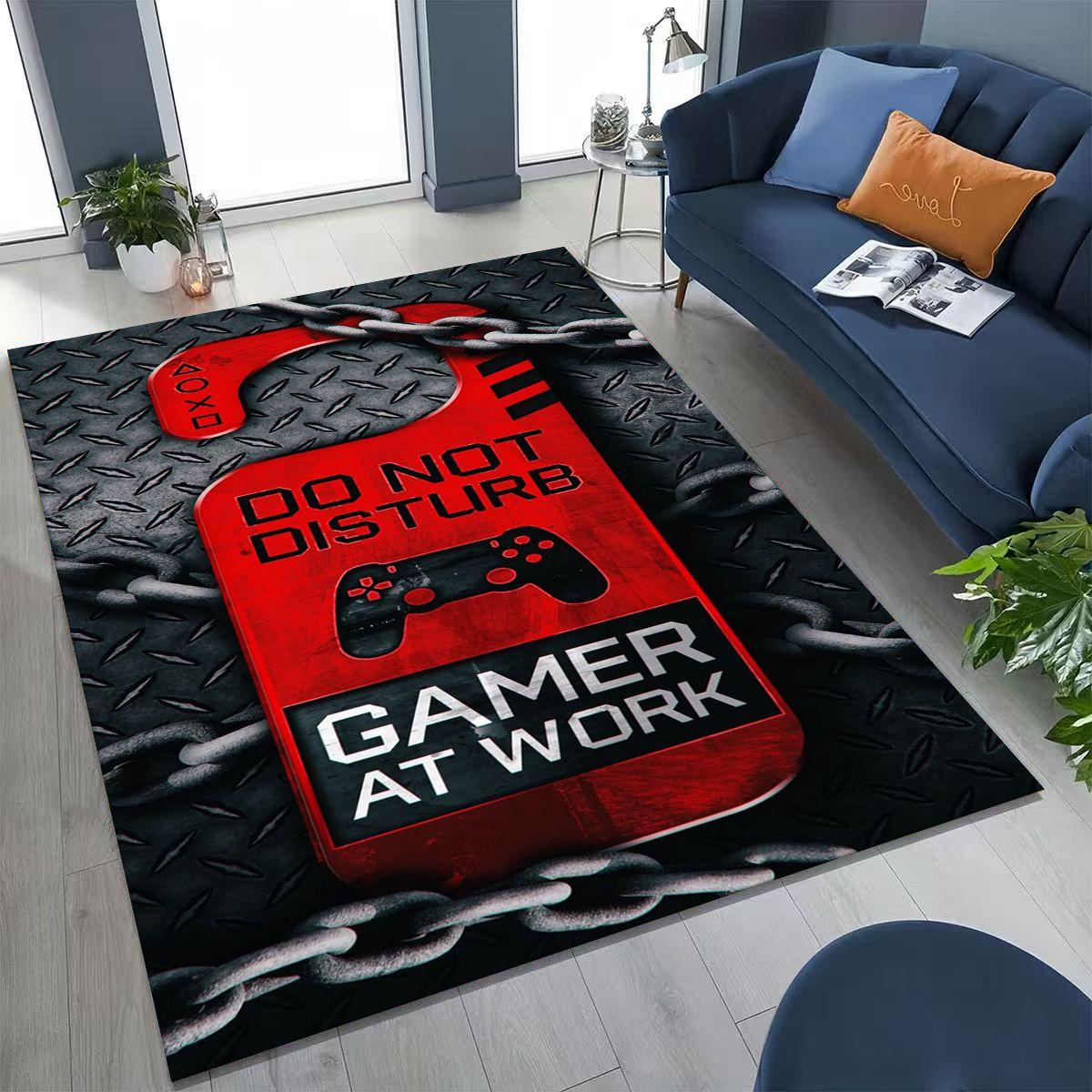 

27 Style Gamer Zone Game Controller Cartoon Playroom Rug for Bedroom Living Room Sofa Home Doormat Decor, Non-slip Floor Mat 40x60cm( 15x23in )