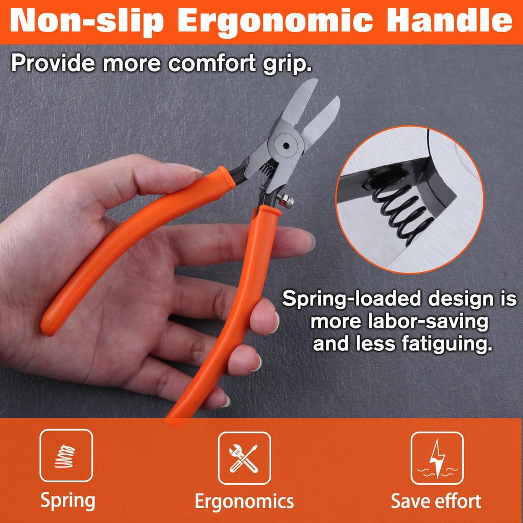 SPEEDWOX Plastic Straight Wire Diagonal Diagonal Power Power Cable Tie Mild Copper DIY 155mm Heavy-Duty Nippers, Blade, Spring-Loaded, Heavy-Duty,