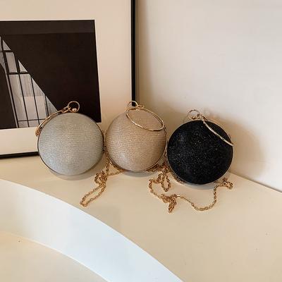 Fashionable Hand-held Small Round Bag Trendy and Beautiful European and American One-shoulder Personalized Design Spherical Bag Crossbody Chain Bag