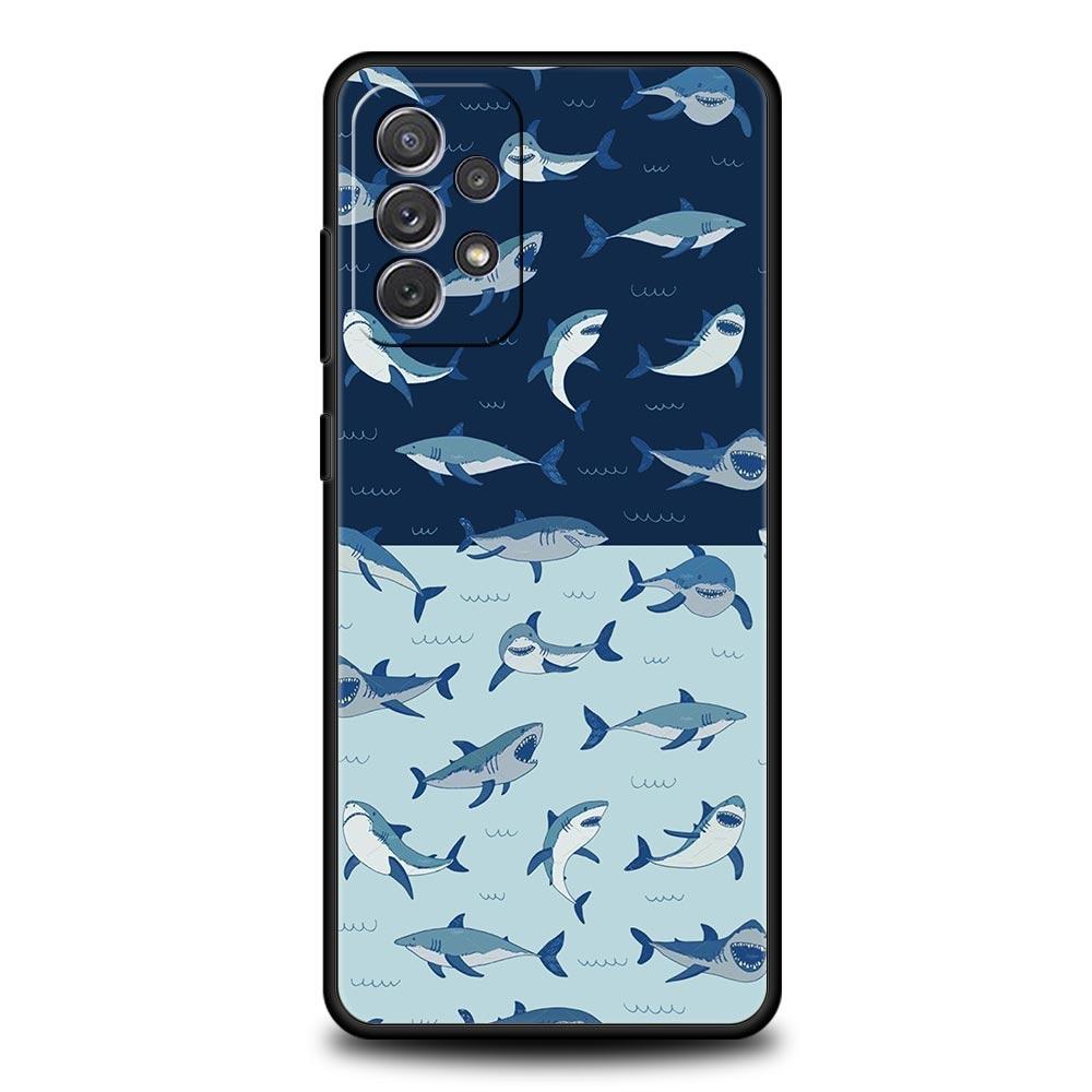 Phone Case For Samsung Galaxy A17 A15 A13 A51 A71 A41 A31 A21S A07 A03S A05 A35 A55 A23 A25 A33 A53 A73 5G Cover Shark