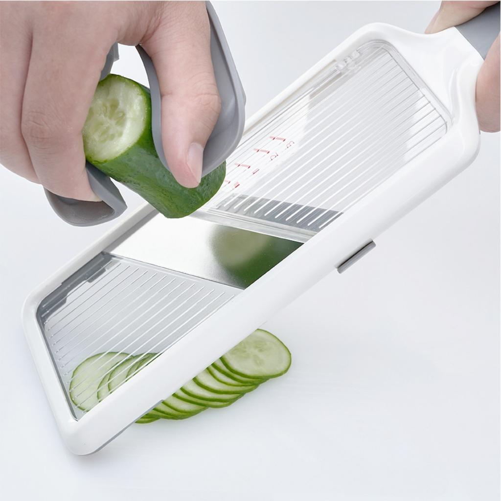 Vegetable Grater Cucumber Slicer - Multi Handheld Mandoline Slicer with Adjustable Stainless Steel Blade - Cheese Grater
