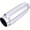4 Inlet/ Outlet Exhaust Universal Stainless Steel Straight Through Muffler, Car Accessories