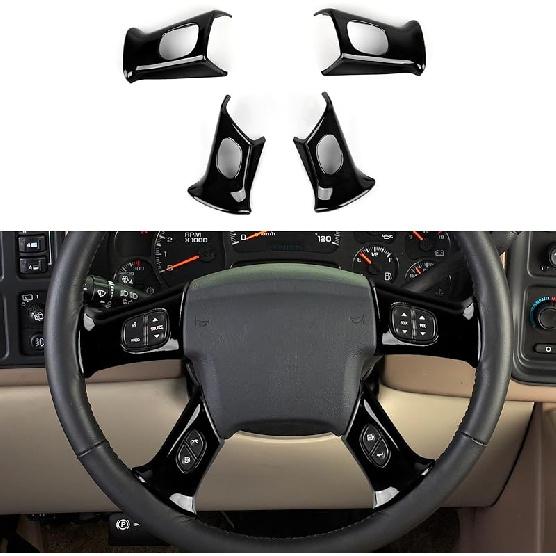 4PCS Car Trim Cover Carbon Style ABS Decal Sticker Compatible With Chevy Silverado Suburban Tahoe Avalanche Express GMC Sierra Yukon Savana 2003-2006